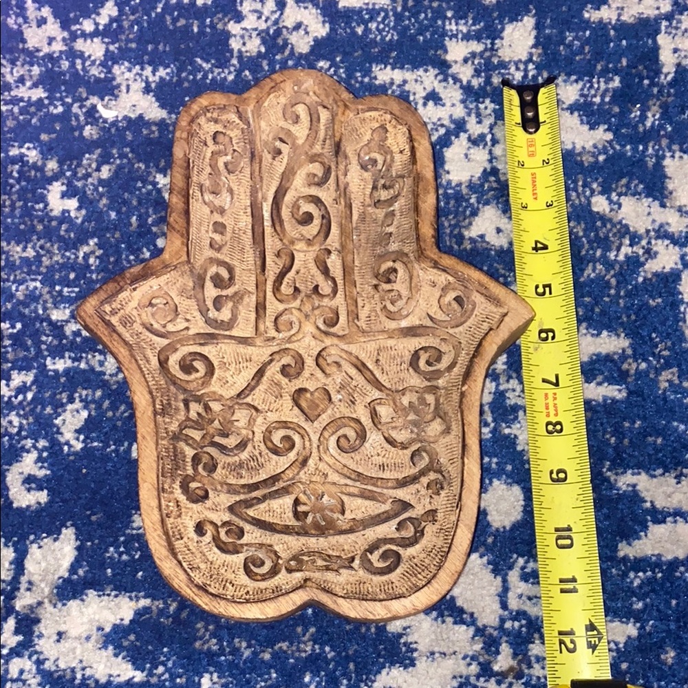 Carved Hamsa 🪬 wooden tray